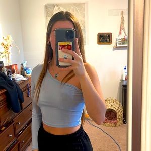 Blue crop top